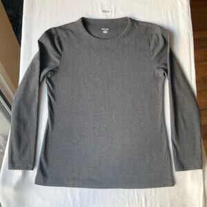 Style & Co. Long Sleeve Screw Neck Basic T-shirt size M, Solid Gray